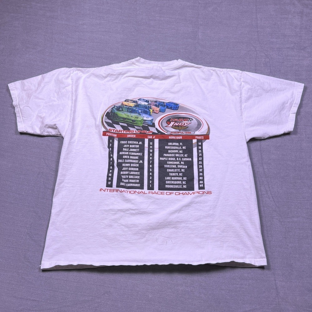 Jerzees‎ Mens White IROC Indy International Race of Champions T Shirt 1999